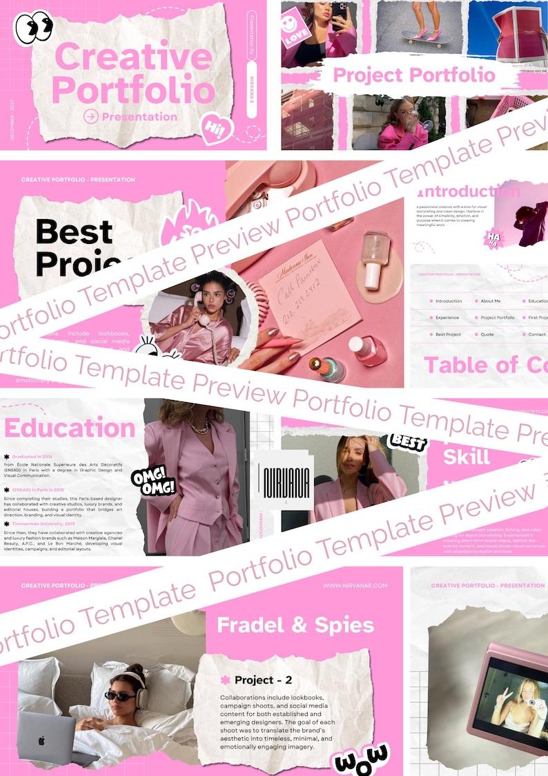 Creative Portfolio Template | Modern Canva Editable Slides for ...