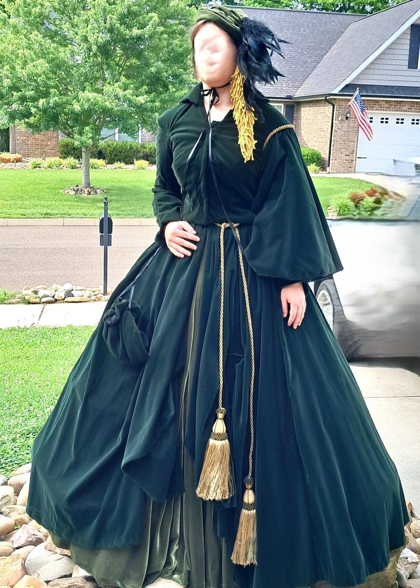 scarlett o'hara green curtain dress Gone With the Wind Costume. Scarlett O'Hara Dress. Green Curtain Dress Replica