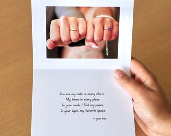 Personalized A2 Photo Cards, Custom Cards for Valentine’s Day, Anniversary card, Weddings, & Special Moments, Greeting card
