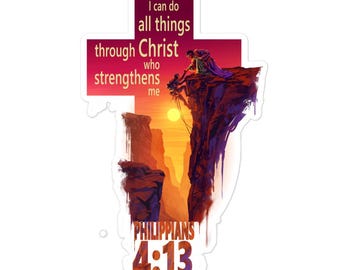 Pegatina de Filipenses 4:13, versículo bíblico cristiano, vinilo sin burbujas