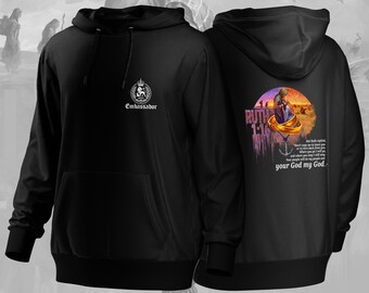 Sudadera cristiana con versículo bíblico de Rut 1:16