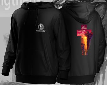 Sudadera cristiana con el versículo de Filipenses 4:13, unisex, regalo del Reino de los Cielos