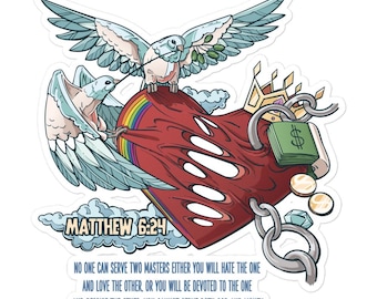 Pegatinas sin burbujas Mateo 6:24 No puedes servir a Dios y al dinero.
