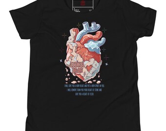 Camiseta cristiana para niños, versículo bíblico de Ezequiel 36:26
