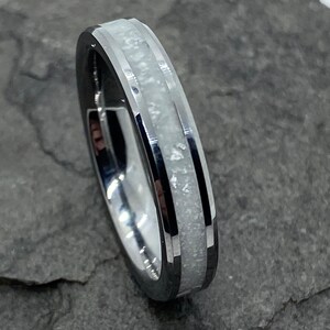 Tungsten Memorial Ring Breast milk Hair Fur Breastmilk Plated Rose Gold Plated Gold image 2