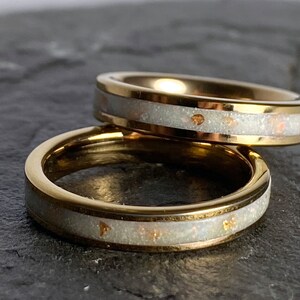 Tungsten Memorial Ring Breast milk Hair Fur Breastmilk Plated Rose Gold Plated Gold image 3