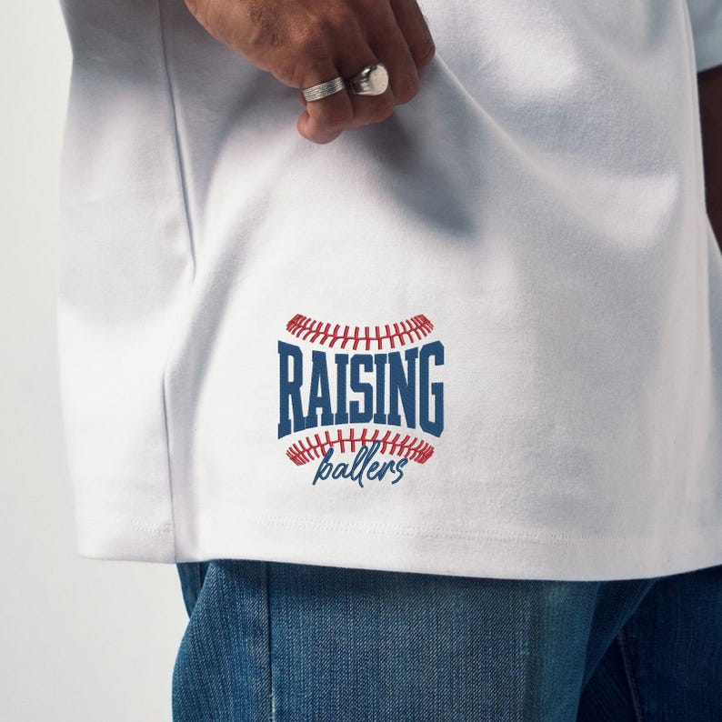 Raising Ballers Embroidery Design, Baseball Mama Pattern (digital ...