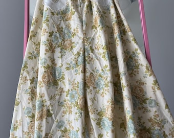 Handmade vintage cotton pants - wide legged - elastic waistband - size 16