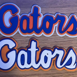 Archivos de corte láser de Word Art de 3 capas de los Florida Gators: plantilla SVG y LightBurn - Decoración deportiva universitaria imagen 1