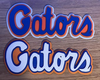 Letrero de madera de tres capas de los Florida Gators hecho a mano: decoración del equipo en capas y pintada – Jax Made