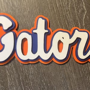 Archivos de corte láser de Word Art de 3 capas de los Florida Gators: plantilla SVG y LightBurn - Decoración deportiva universitaria imagen 5