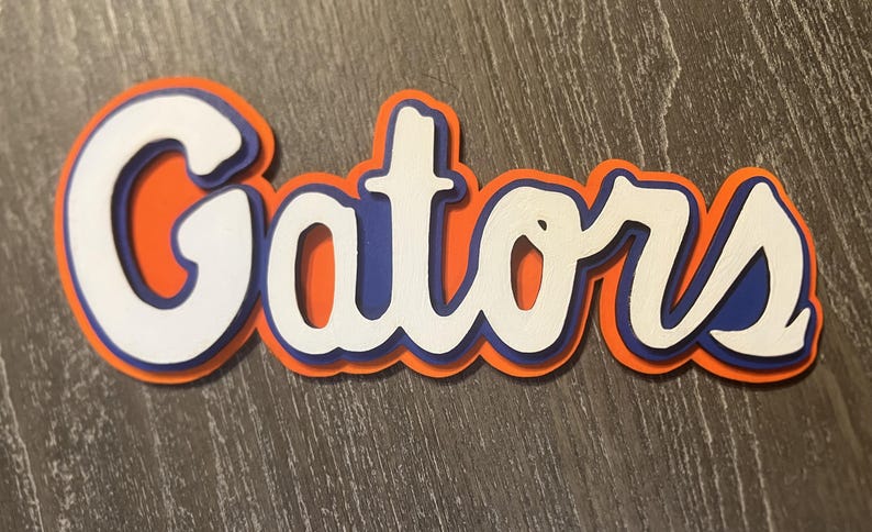 Archivos de corte láser de Word Art de 3 capas de los Florida Gators: plantilla SVG y LightBurn - Decoración deportiva universitaria imagen 5