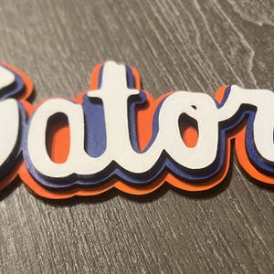 Archivos de corte láser de Word Art de 3 capas de los Florida Gators: plantilla SVG y LightBurn - Decoración deportiva universitaria imagen 6