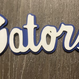 Archivos de corte láser de Word Art de 3 capas de los Florida Gators: plantilla SVG y LightBurn - Decoración deportiva universitaria imagen 7
