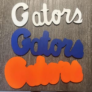 Archivos de corte láser de Word Art de 3 capas de los Florida Gators: plantilla SVG y LightBurn - Decoración deportiva universitaria imagen 3