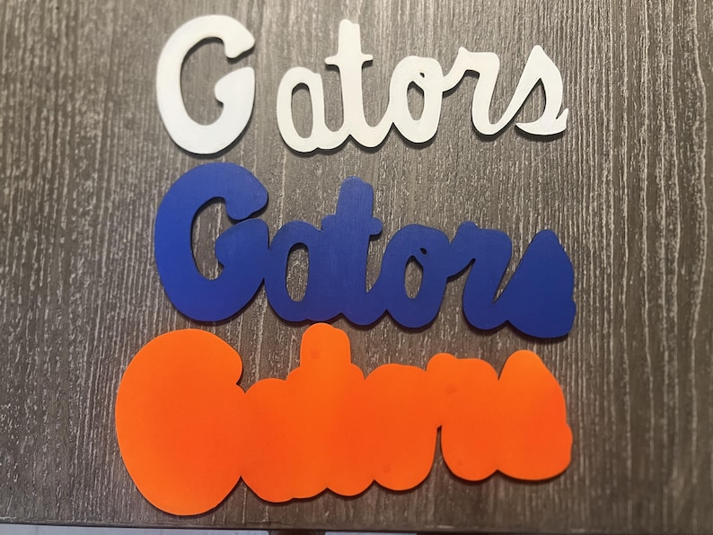 Archivos de corte láser de Word Art de 3 capas de los Florida Gators: plantilla SVG y LightBurn - Decoración deportiva universitaria imagen 3
