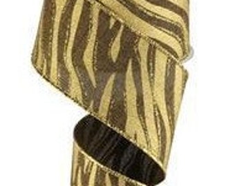 Brite Blue Glittered Silver and Gold Wired Royal Burlap Ribbon Finished in a Matching Edge 2.5x10 Yd