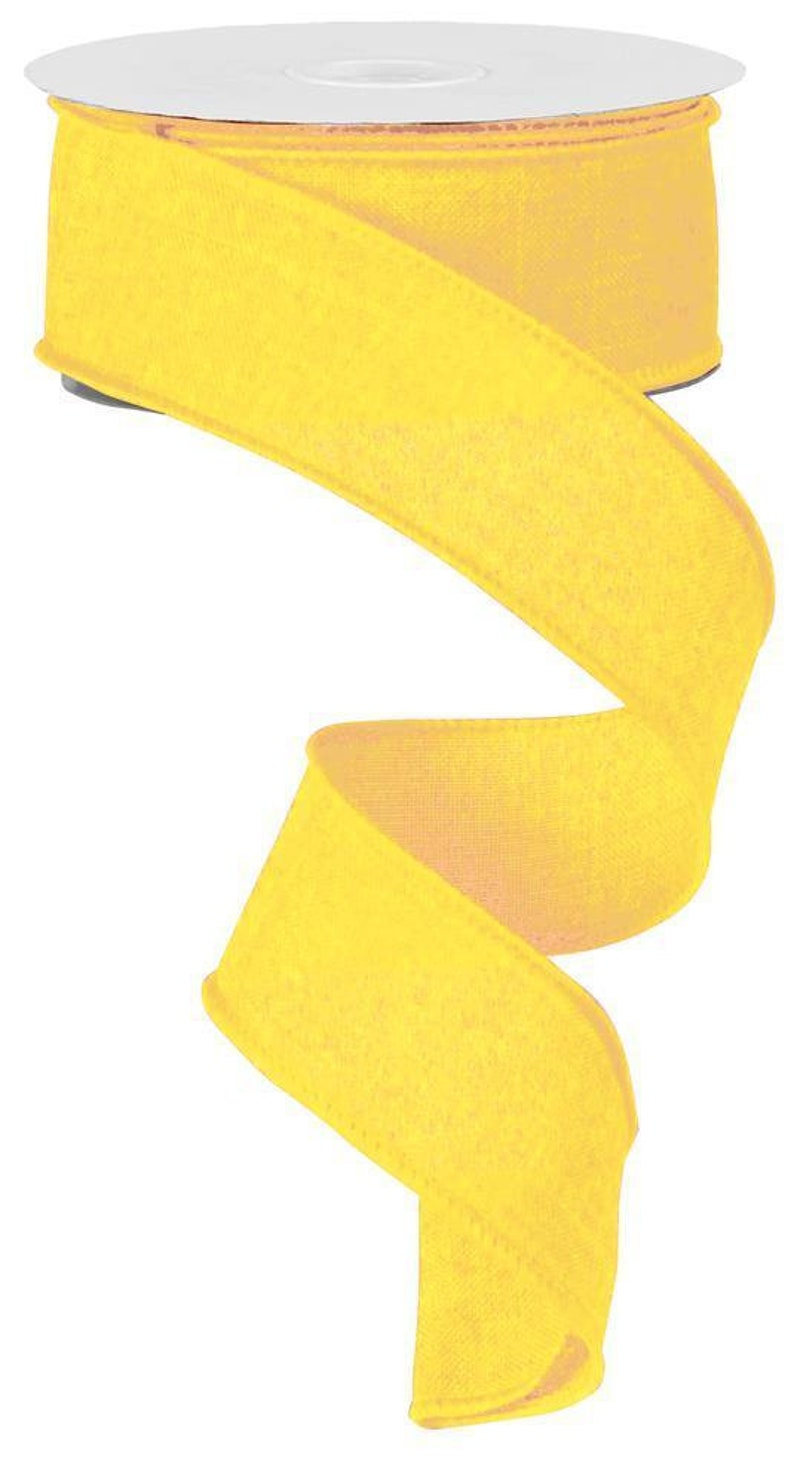 Yellow Wired Royal Burlap Ribbon 1.5
