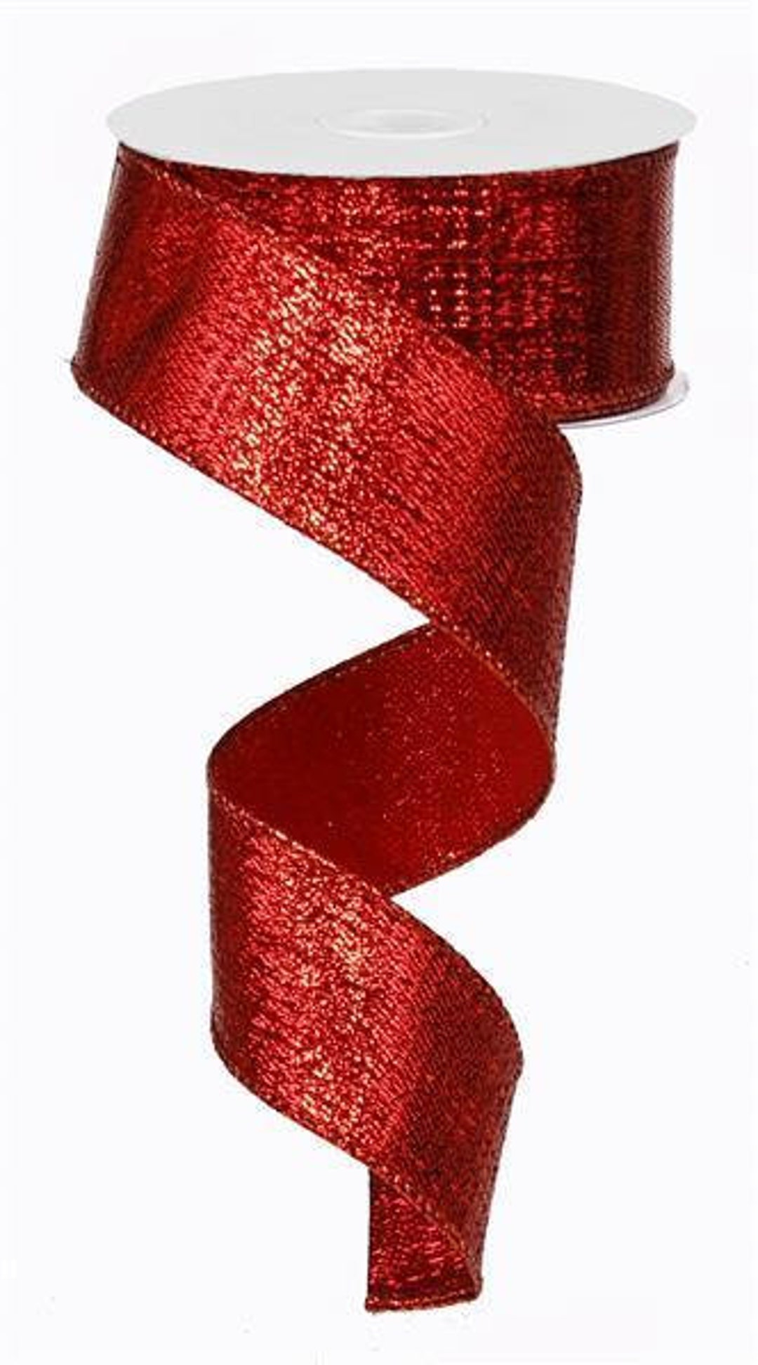 100 Foot Roll Red Metallic Wired Ribbon 1.5