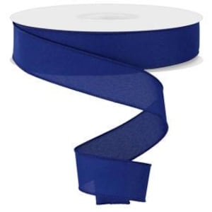 50 Yards Wired Faux Value Burlap Royal Blue ONLY Ribbon Solid Color 1.5&quot; x 50 Yards 1 Roll  RC500025 Pic is dark really true Royal Blue