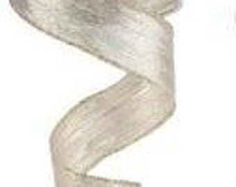 Lt. Gold Metallic Wired Satin Like Ribbon 1.5" x 10 yards Roll RG0139944
