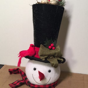 Snowman Cardnial Top Hat Christmas Tree Topper