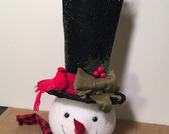 Snowman Cardnial Top Hat Christmas Tree Topper