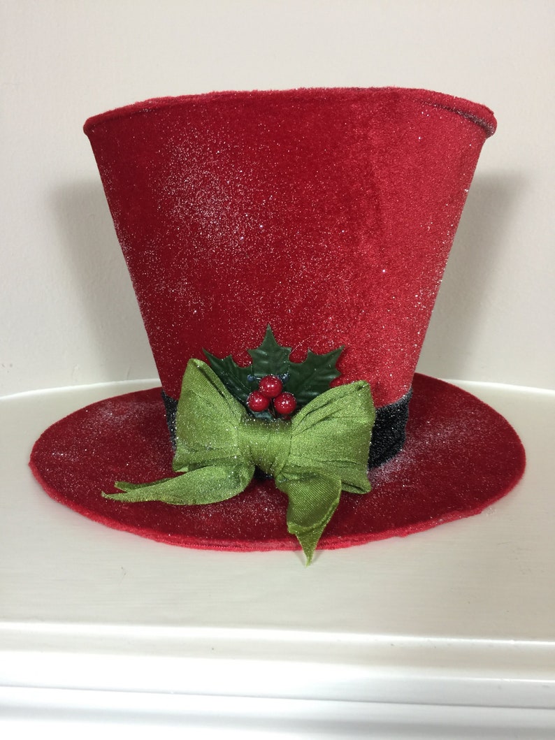 Red Top Hat Christmas Tree Topper 