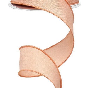 Pale Peach Wired Royal Burlap Ribbon 1.5&quot; x 10 Yard Roll RG1278ET
