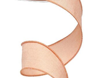 Pale Peach Wired Royal Burlap Ribbon 1.5&quot; x 10 Yard Roll RG1278ET