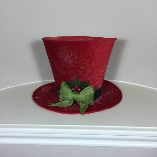 Christmas Tree Topper Black Top Hat Tree Topper Centerpiece Etsy