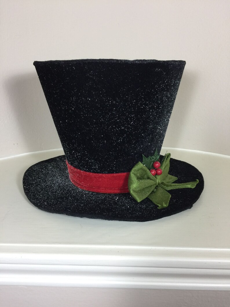 Small Black Top Hat Christmas Tree Topper 10 Fits up to Etsy