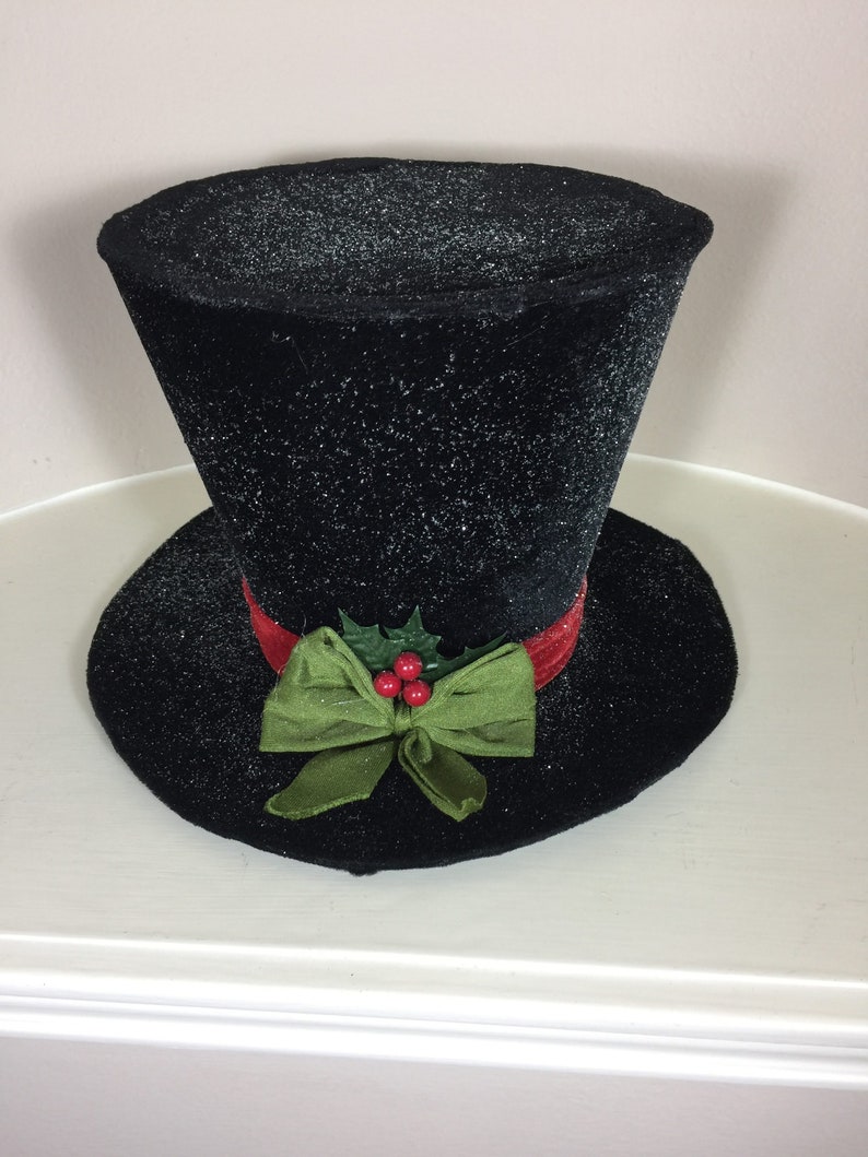 Small Black Top Hat Christmas Tree Topper 10 Fits up to Etsy