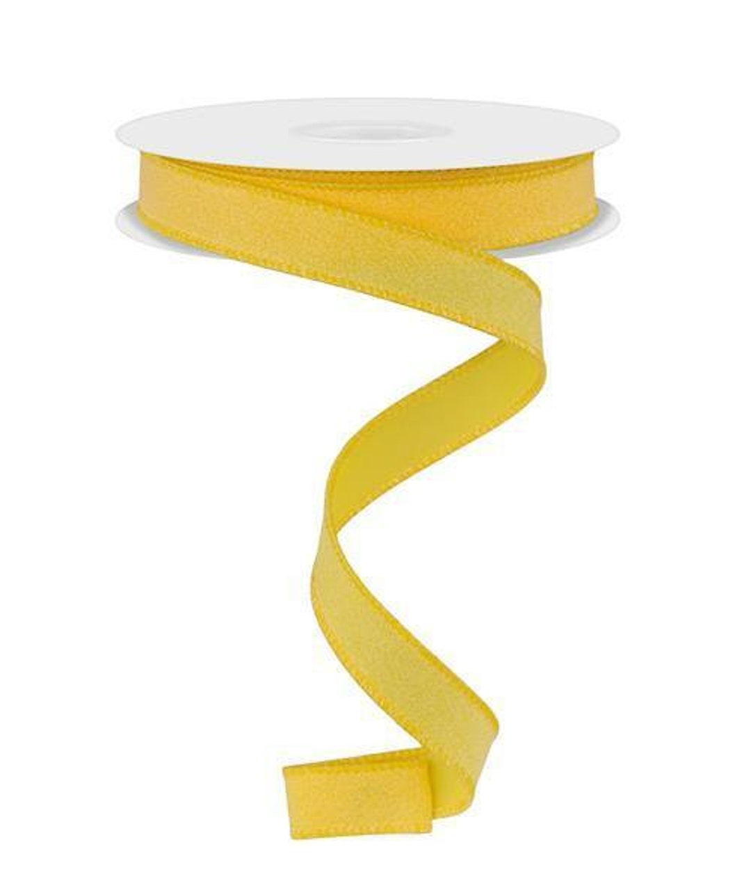 Yellow Shimmer Ribbons Yellow Shimmer Glitter Wired Metallic Ribbon 5/8