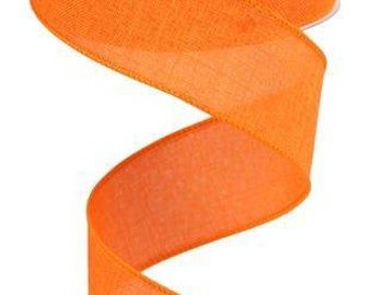 Bright Orange Royal Burlap Wired Ribbon 1.5 "x 10 Yard Craft Ribbon RG1278HW