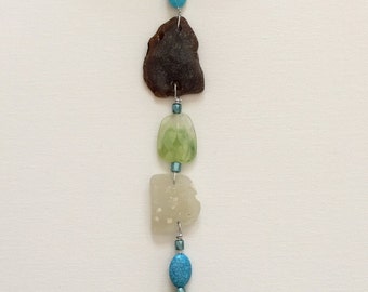 Sea Glass Sun Catcher: Driftwood Hanger, Coastal Decor