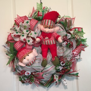 Christmas Elf Front Door Wreath