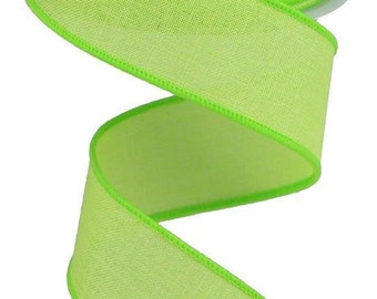 Pastell Lime Draht Royal Burlap Ribbon 1,5" x 10 Meter Rolle RG1278H2