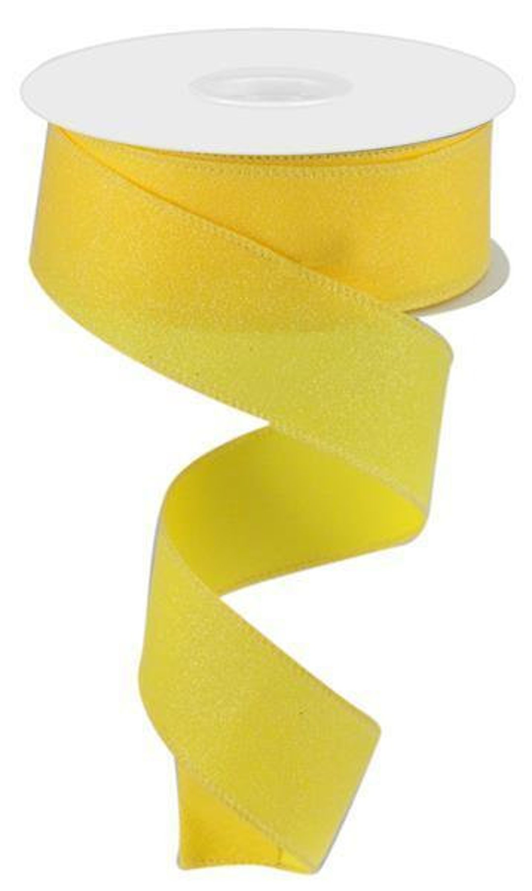 Yellow Shimmer Ribbons Yellow Shimmer Glittered Royal Burlap Ribbon 1.5