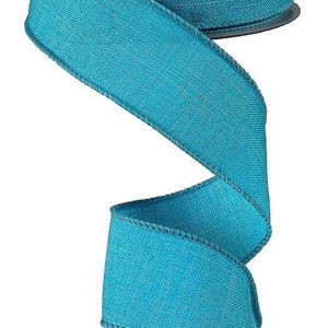 Turquoise or Aqua Blue Wired Royal Burlap Ribbon 1.5&quot; x 10 Yard Roll RG1278A2