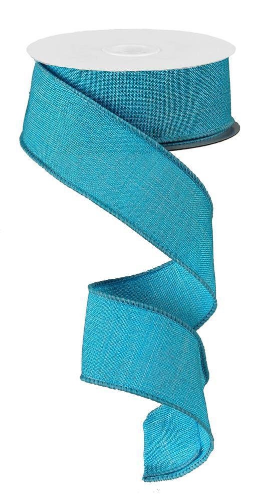 Turquoise or Aqua Blue Wired Royal Burlap Ribbon 1.5" x 10 Yard Roll RG1278A2