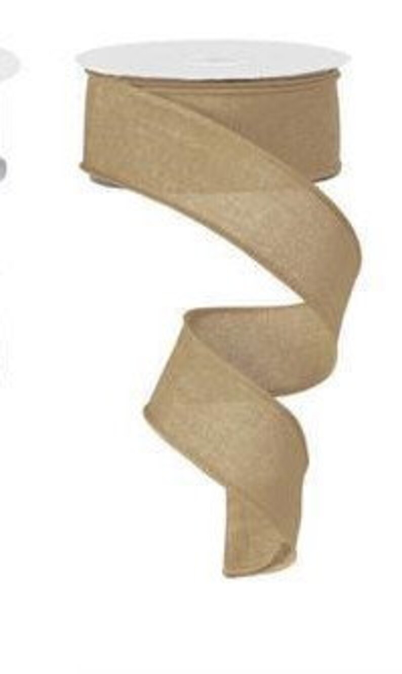 Pastel Brown Linen Look Wired Royal Burlap Ribbon 1.5 x 10 Yard Roll
