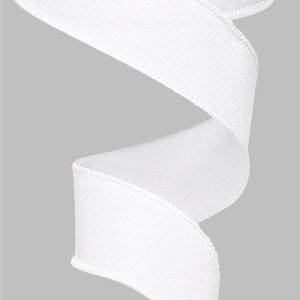 White wired Royal Burlap ribbon  1.5&quot; x 10 yard roll RG127827