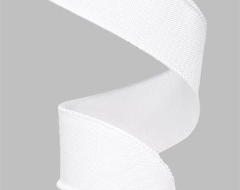 White wired Royal Burlap ribbon  1.5" x 10 yard roll RG127827