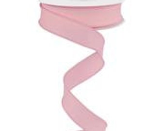 7/8" Pale Pink Wired Diagonal Weave Ribbon 7/8" x 10 Yard Roll RGE720215