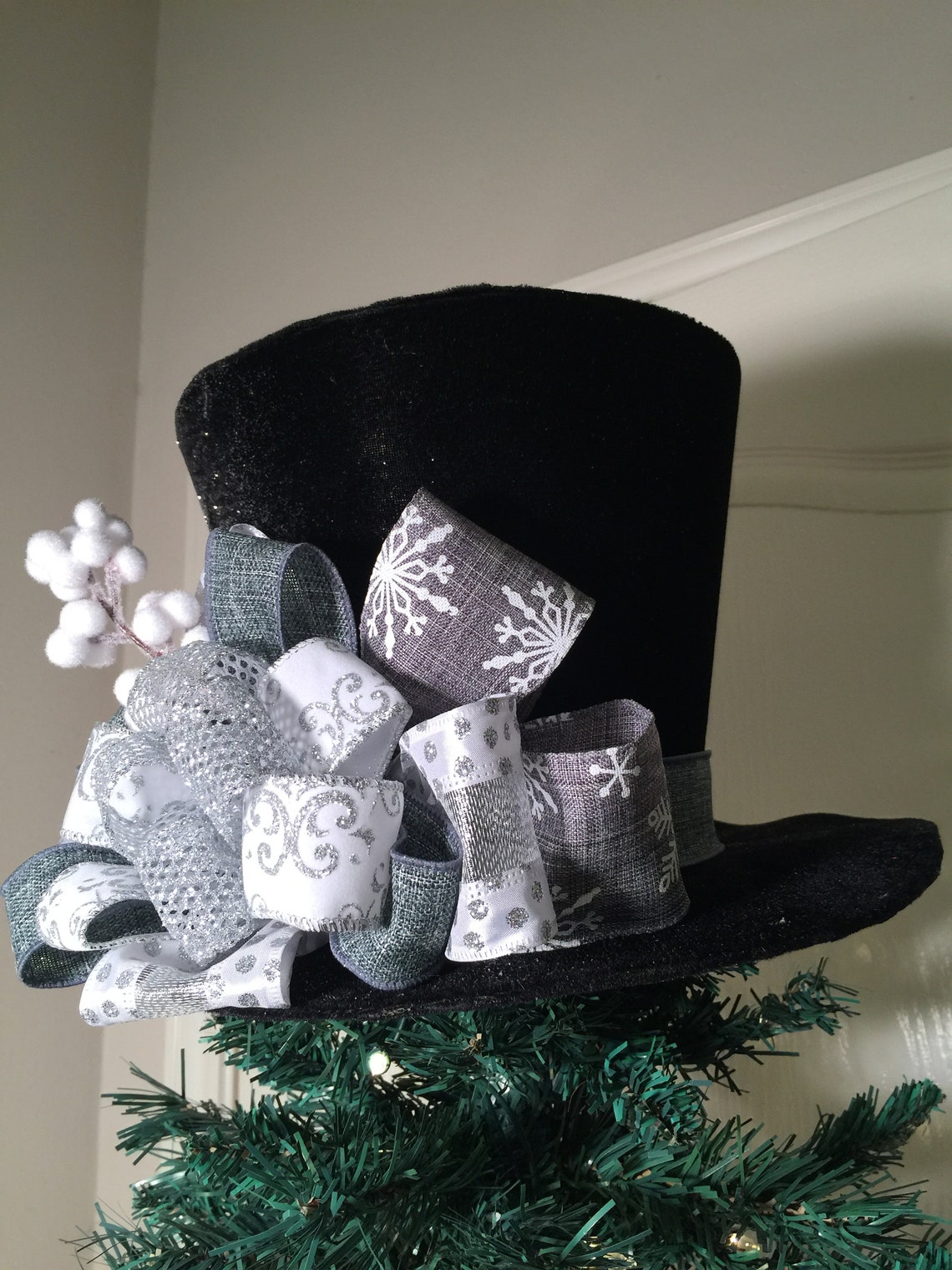 Christmas Tree Topper Top Hat Centerpiece Etsy