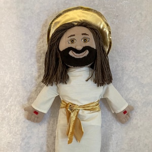 Jesus Christ Risen Doll with Golden Halo and belt, unique original custom designs, Halo Toys