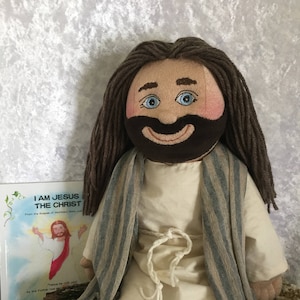 Jesus Doll and Picture Bible Set~Soft Cloth Handmade 18 inch Jesus Plush Toy~Unique Jesus Rag Doll~Christian and Catholic Gift by Halo Toys