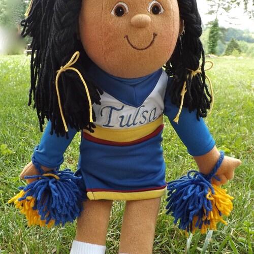Cheerleader shops Rag Dolls~Unique Personalized Cheerleader Soft Sculpture Cloth Dolls~Handmade Sports Dolls with Custom Uniforms