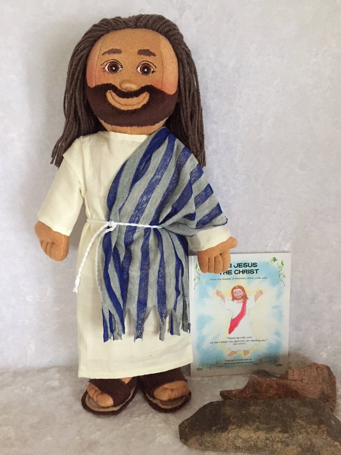 Jesus Doll With Plush Cross and Jesus Picture Biblesoft Etsy